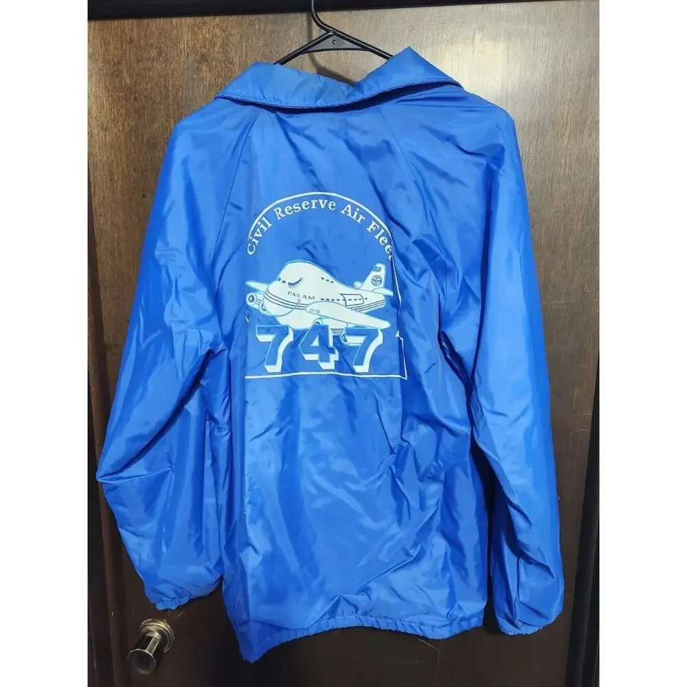 Vtg 747 plane Hartwell Bomber Jacket Mens Sz Large Snap Up MADE USA
